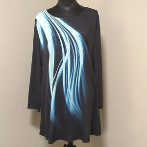 Women's Long sleeve Crew Collar Blue Colour Shirt Size XL